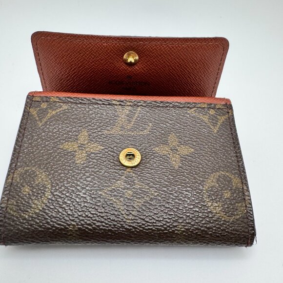 Louis Vuitton Elise Plat Card Tresor Wallet Monogram Canvas Dark Brown One Size - Picture 7 of 11